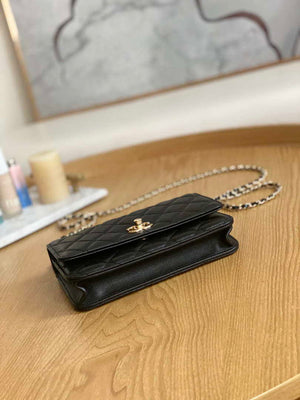 Chanel A88632 WOC 19 Chain Wallet Bag Black Lambskin Gold - Default Title - View 6