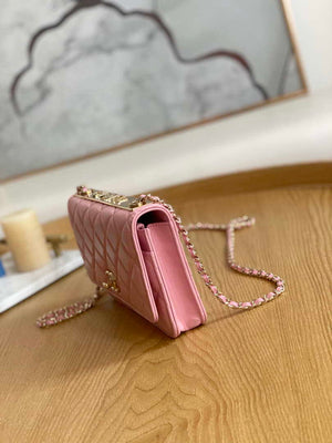 Chanel A88632 WOC 19 Chain Wallet Bag Pink Lambskin Gold - Default Title - View 4