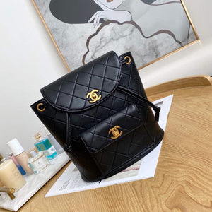 Chanel A88792 Backpack Calfskin Black Gold - Default Title - View 1