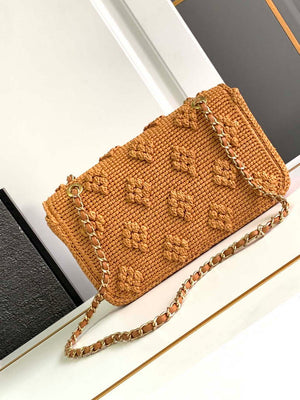 Chanel A88809 Flap Bag Gold-Tone Metal Macaroon Khaki - Mini size: 19.5 cm - View 3