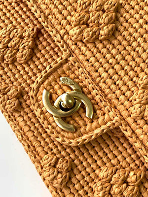 Chanel A88809 Flap Bag Gold-Tone Metal Macaroon Khaki - Mini size: 19.5 cm - View 5