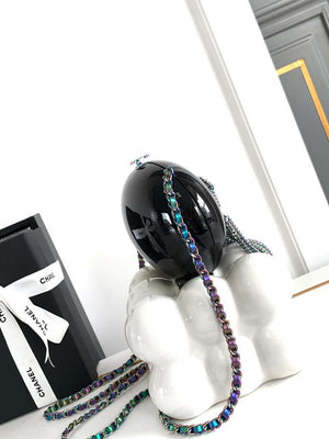 Chanel A88991 Evening Colorful tassel Chain Fringe CC Oval Minaudiere - Default Title - View 2