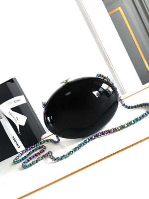 Chanel A88991 Evening Colorful tassel Chain Fringe CC Oval Minaudiere - Default Title - View 3