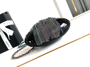 Chanel A88991 Evening Colorful tassel Chain Fringe CC Oval Minaudiere - Default Title - View 4