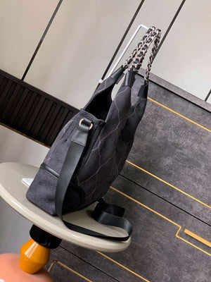 Chanel A88991 Hobo Bag Suede & Silver-Tone Metal Black - Default Title - View 3