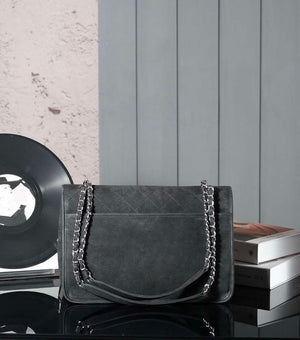 Chanel A90090 Flap Bag Vintage Black Suede Silver - Default Title - View 3