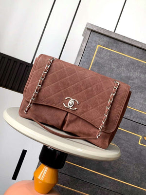 Chanel A90090 Flap Bag Vintage Coffee Suede Silver - Default Title - View 1