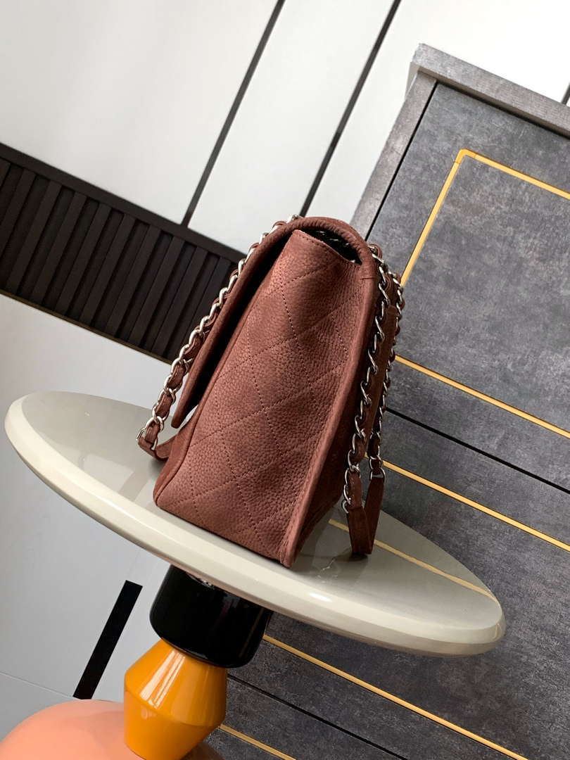 Chanel A90090 Flap Bag Vintage Coffee Suede Silver - Default Title - View 2