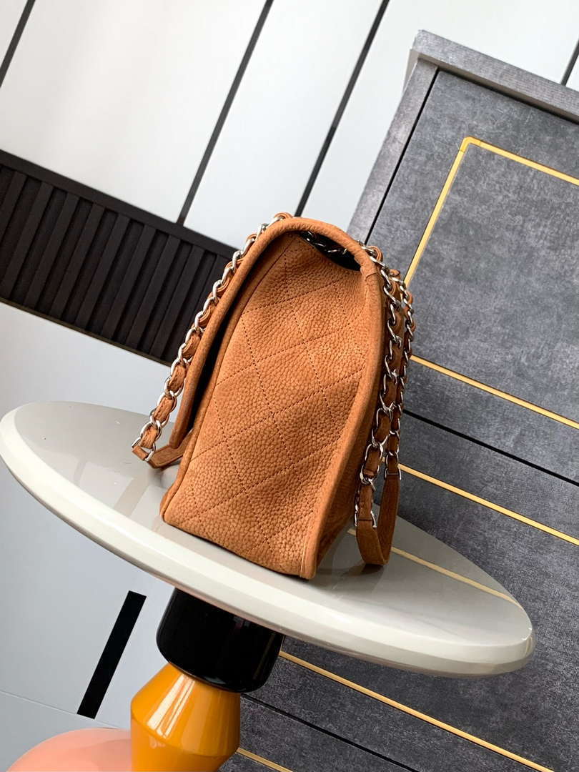 Chanel A90090 Flap Bag Vintage Earthy Yellow Suede Silver - Default Title - View 2