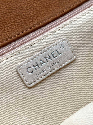 Chanel A90090 Flap Bag Vintage Earthy Yellow Suede Silver - Default Title - View 9