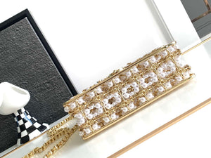 Chanel A90091 Limited Edition Pearl Metal CF Evening Flap Bag gold metal - Default Title - View 4