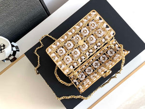 Chanel A90091 Limited Edition Pearl Metal CF Evening Flap Bag gold metal - Default Title - View 7