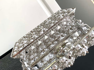 Chanel A90091 Limited Edition Pearl Metal CF Evening Flap Bag Silver metal - Default Title - View 8