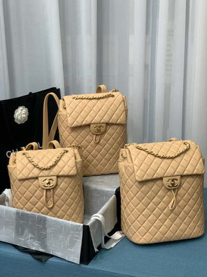 Chanel A91120 Backpack Vintage Lambskin Bag Apricot - Gold / Small 25 x 20 x10 ???? - View 2