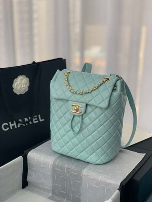 Chanel A91120 Backpack Vintage Lambskin Bag Blue - Gold / Small 25 x 20 x10 ???? - View 1