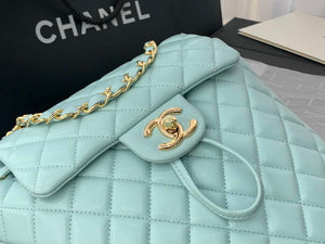 Chanel A91120 Backpack Vintage Lambskin Bag Blue - Gold / Small 25 x 20 x10 ???? - View 3
