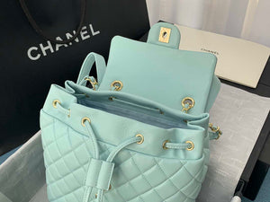 Chanel A91120 Backpack Vintage Lambskin Bag Blue - Gold / Small 25 x 20 x10 ???? - View 6