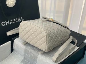 Chanel A91120 Backpack Vintage Lambskin Bag Gray - Gold / Small 25 x 20 x10 ???? - View 8