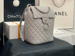 Chanel A91120 Backpack Vintage Lambskin Bag Gray - Gold / Small 25 x 20 x10 ???? - View 12
