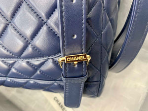 Chanel A91120 Backpack Vintage Lambskin Bag Navy Blue - Gold / Small 25 x 20 x10 ???? - View 6