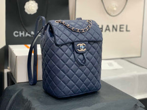 Chanel A91120 Backpack Vintage Lambskin Bag Navy Blue - Gold / Small 25 x 20 x10 ???? - View 11