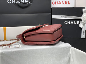 Chanel A92236 Small Trendy CC Flap Bag With Top Handle Lambskin bag Wine Red Gold - Default Title - View 3