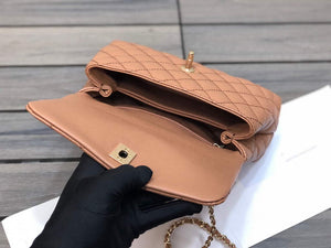 Chanel A92990 Medium Flap Bag With Top Handle Bag Brown - Default Title - View 7