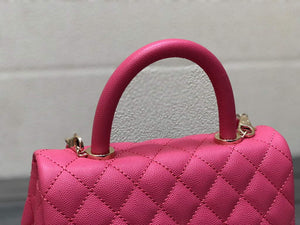 Chanel A92990 Medium Flap Bag With Top Handle Bag Rose Red - Default Title - View 2