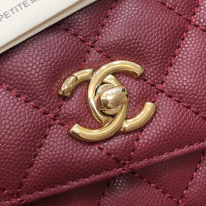 Chanel A92990 Medium Flap Bag With Top Handle Bag Wine Red - Default Title - View 5