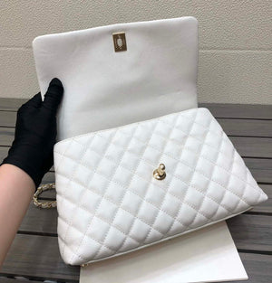 Chanel A92991 Large Flap Bag With Top Handle handBag White - Default Title - View 7