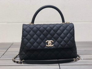 Chanel A92991 Large Flap Bag With Top Handle handBag Black - Default Title - View 1