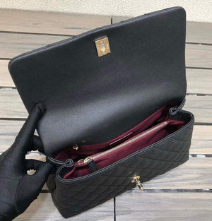 Chanel A92991 Large Flap Bag With Top Handle handBag Black - Default Title - View 8