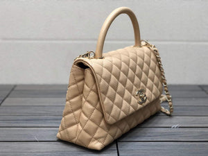 Chanel A92991 Large Flap Bag With Top Handle Bag Apricot - Default Title - View 5