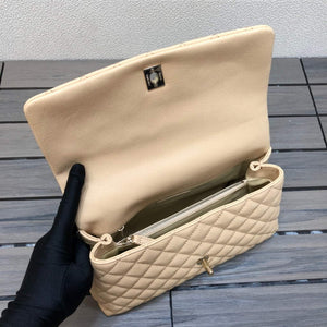 Chanel A92991 Large Flap Bag With Top Handle Bag Apricot - Default Title - View 8