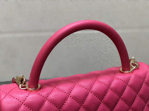 Chanel A92991 Large Flap Bag With Top Handle handBag Rose Red - Default Title - View 2