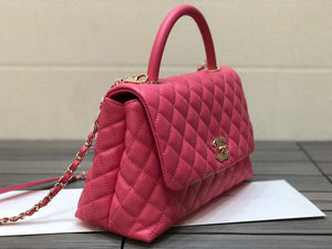 Chanel A92991 Large Flap Bag With Top Handle handBag Rose Red - Default Title - View 3