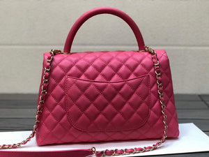 Chanel A92991 Large Flap Bag With Top Handle handBag Rose Red - Default Title - View 4