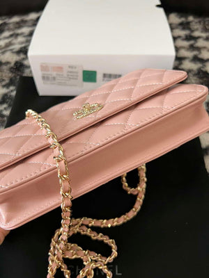 Chanel A96033 Woc Wallet on Chain With Small flower Handle Pink Lambskin - Default Title - View 5