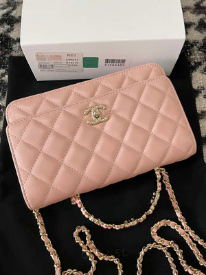 Chanel A96033 Woc Wallet on Chain With Small flower Handle Pink Lambskin - Default Title - View 6