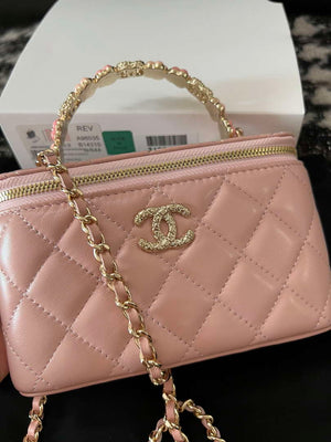 Chanel A96035 CLUTCH Lambskin Vanity Box bag Pink - Default Title - View 6