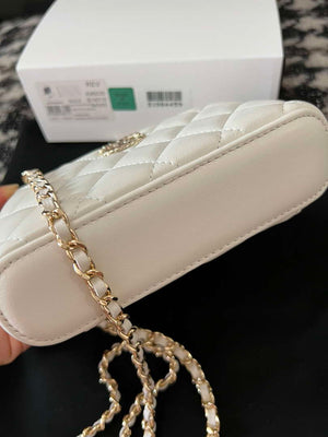 Chanel A96035 CLUTCH Lambskin Vanity Box bag White - Default Title - View 5