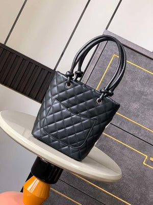 Chanel A98002 Vintage Bucket bag Black with White CC - Default Title - View 3