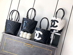 Chanel A98003 Vintage Large Bucket bag Black with White CC - Default Title - View 2