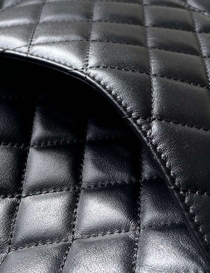 Chanel A98003 Vintage Large Bucket bag Black with Patent leather CC - Default Title - View 6