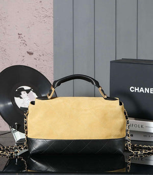 Chanel A99002 Shopping Bag 25P Diamond Basket Shopping Bag Black and Tan - Default Title - View 3