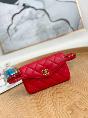 Chanel A99009 Waist bag Lambskin Red Gold - Default Title - View 1