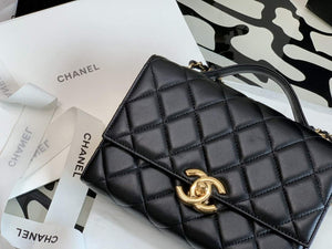 Chanel A99105 Top Handle Box bag Lambskin 17 Black and Gold - Default Title - View 2