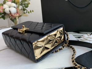 Chanel A99105 Top Handle Box bag Lambskin 17 Black and Gold - Default Title - View 3