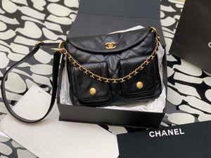 Chanel A99335 Hobo Bag Lambskin & Gold-Tone Metal Black - Default Title - View 3