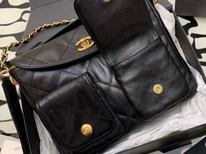 Chanel A99335 Hobo Bag Lambskin & Gold-Tone Metal Black - Default Title - View 4